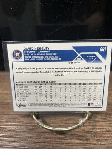 Cheap Sneaks Footwear/Sports Cards 2023 Topps Series 2 David Hensley Rookie RC Houston Astros #649