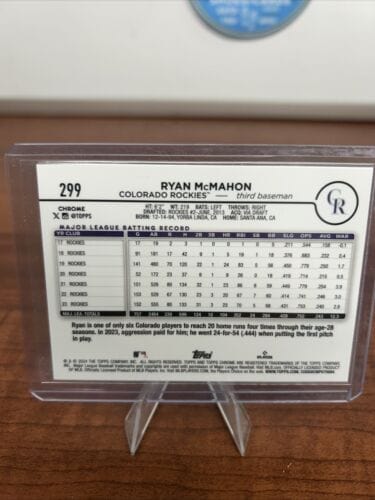 Cheap Sneaks Footwear/Sports Cards 2024 Topps Chrome Ryan McMahon #299 Aqua Raywave Refractor /199