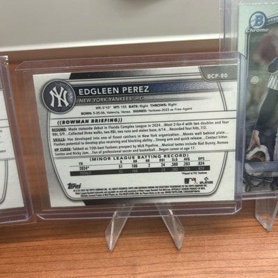Cheap Sneaks Footwear/Sports Cards 2025 Bowman Chrome Baseball Yankees Lot Jones BTB-59, Perez BCP-80,Flo