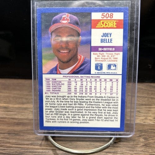 Cheap Sneaks Footwear/Sports Cards Albert Joey Belle Rookie 1990 Score 508 Cleveland Indians RC