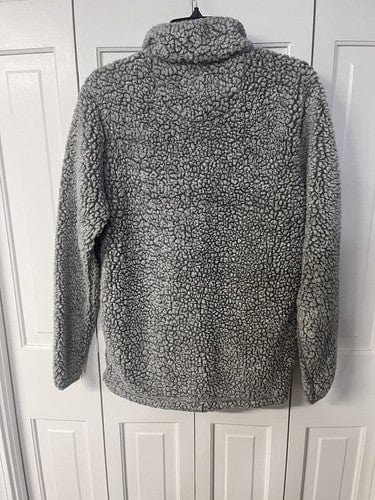 Cheap Sneaks Footwear/Sports Cards Apparel Women Simply Southern Faux Fur Gray Quarter Zip Pullover, size S