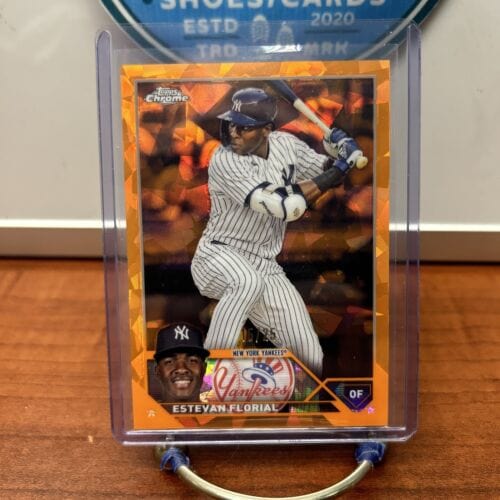 Cheap Sneaks Footwear/Sports Cards Baseball Card 15/25 Estevan Florial 2023 Topps Chrome Sapphire Orange Refrac.#USCS21