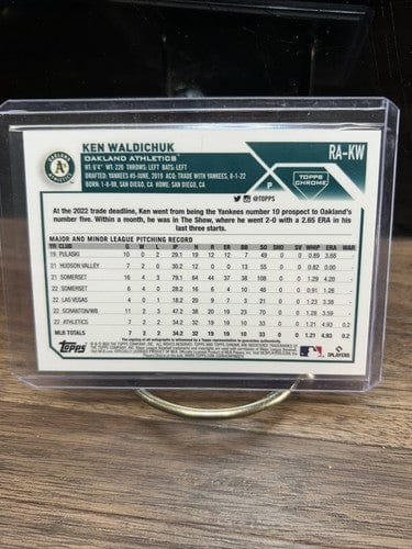 Cheap Sneaks Footwear/Sports Cards Baseball Card #175 Chrome Base 2023 TOPPS CHROME KEN WALDICHUK RC ROOKIE AUTO OAKLAND ATHLETICS SS4