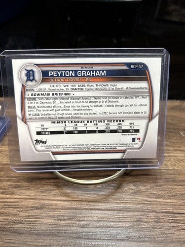Cheap Sneaks Footwear/Sports Cards Baseball Card #175 Chrome Base Peyton Graham LUNAR GLOW REFRACTOR 2023 1st Bowman Chrome Prospect #BC