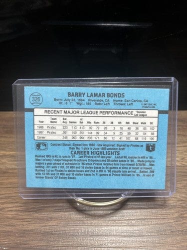 Cheap Sneaks Footwear/Sports Cards Baseball Card 1988 Donruss Baseball Barry Bonds #326 Pittsburgh Pirates Mint/Near Mi