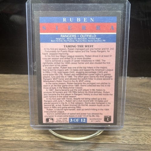 Cheap Sneaks Footwear/Sports Cards Baseball Card 1991 Fleer RUBEN SIERRA Baseball Card 3 Texas Rangers