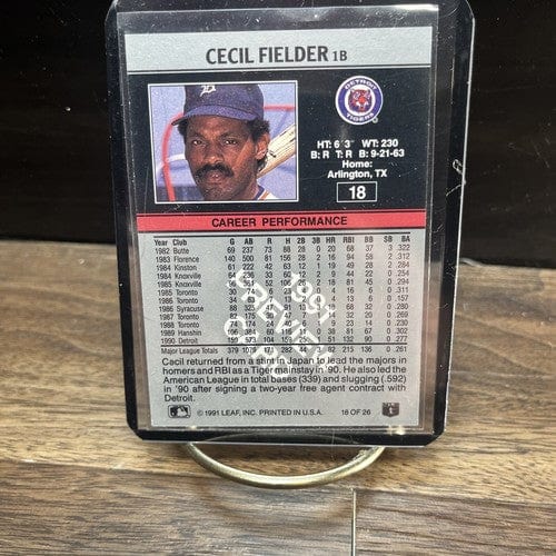 Cheap Sneaks Footwear/Sports Cards Baseball Card 1991 Leaf Preview Baseball # 18 Cecil Fielder -- Tigers -- Box 845