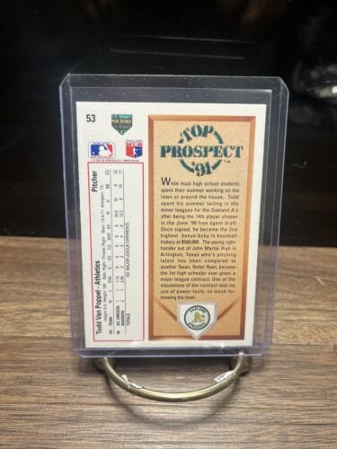 Cheap Sneaks Footwear/Sports Cards Baseball Card 1991 Upper Deck #53 Todd Van Poppel Rookie Card Oakland A's