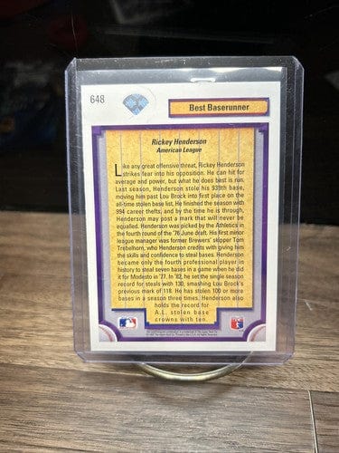 Cheap Sneaks Footwear/Sports Cards Baseball Card 1992 Upper Deck Rickey Henderson Diamond Skills Best Baserunner #648 A