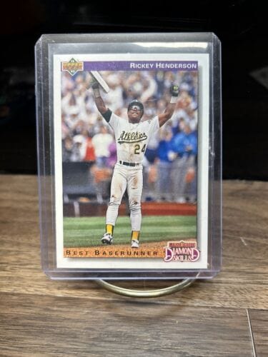Cheap Sneaks Footwear/Sports Cards Baseball Card 1992 Upper Deck Rickey Henderson Diamond Skills Best Baserunner #648 A