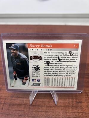 Cheap Sneaks Footwear/Sports Cards Baseball Card 1994 Score #1 Barry Bonds Samples