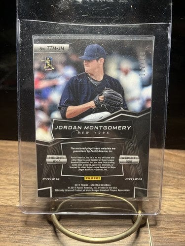Cheap Sneaks Footwear/Sports Cards Baseball Card 2017 Panini Spectra Triple Threat Jordan Montgomery Triple Rookie Jers