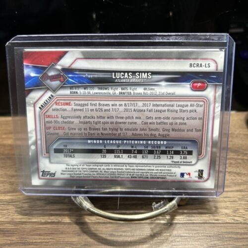 Cheap Sneaks Footwear/Sports Cards Baseball Card 2018 Bowman Chrome Lucas Sims Green Refractor RC Autograph #20/99 - Re