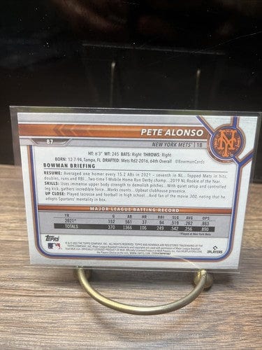 Cheap Sneaks Footwear/Sports Cards Baseball Card 2022 Bowman #87 PETE ALONSO - New York Mets