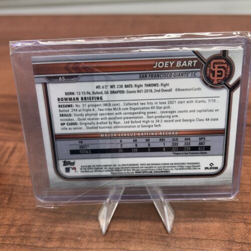 Cheap Sneaks Footwear/Sports Cards Baseball Card 2022 Bowman Chrome Base #65 Joey Bart - San Francisco Giants