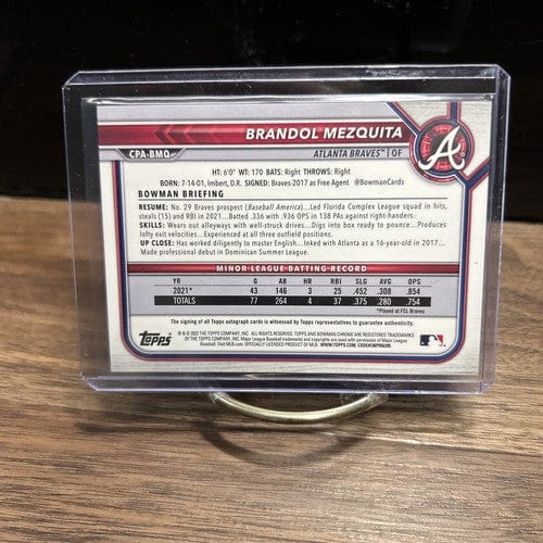 Cheap Sneaks Footwear/Sports Cards Baseball Card 2022 Bowman Chrome Brandol Mezquita 1st Bowman Auto Braves Prospect Au