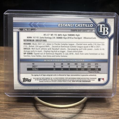 Cheap Sneaks Footwear/Sports Cards Baseball Card 2022 Bowman Chrome Estanli Castillo BLUE MOJO Refractor Auto 148/150