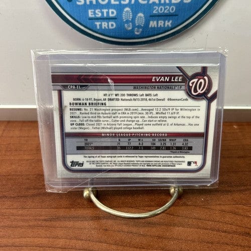 Cheap Sneaks Footwear/Sports Cards Baseball Card 2022 Bowman Chrome Evan Lee #CPA-EL 1st Chrome Prospect Auto Nationals