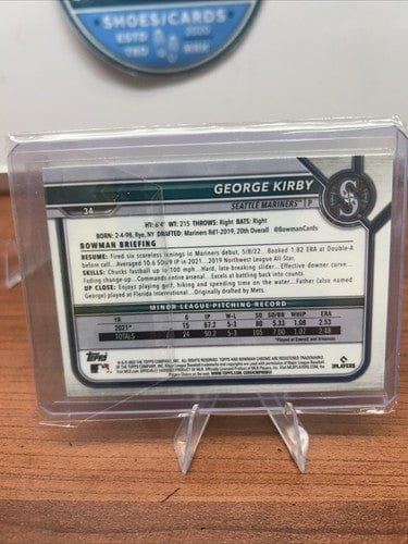 Cheap Sneaks Footwear/Sports Cards Baseball Card 2022 Bowman Chrome George Kirby #34 Rookie Seattle Mariners