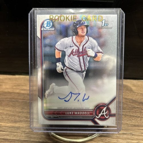 Cheap Sneaks Footwear/Sports Cards Baseball Card 2022 Bowman Chrome Luke Waddell 1st Bowman Auto Atlanta Braves Prospec