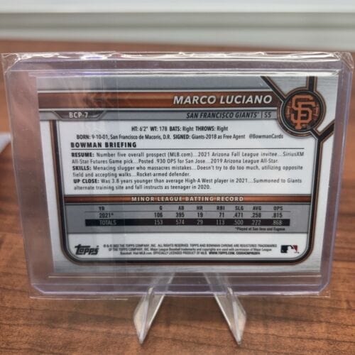 Cheap Sneaks Footwear/Sports Cards Baseball Card 2022 Bowman Chrome MARCO LUCIANO Mojo Mega Box Refractor #BCP-7 SF Gia