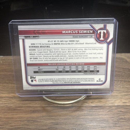 Cheap Sneaks Footwear/Sports Cards Baseball Card 2022 Bowman Chrome Marcus Semien Texas Rangers #32