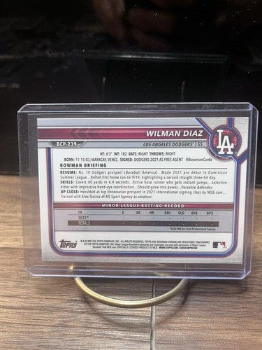 Cheap Sneaks Footwear/Sports Cards Baseball Card 2022 Bowman Chrome Sapphire Wilman Diaz Los Angeles Dodgers #BCP-239