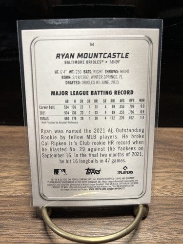 Cheap Sneaks Footwear/Sports Cards Baseball Card 2022 Bowman Platinum #94 Ryan Mountcastle Baltimore Orioles Baseball
