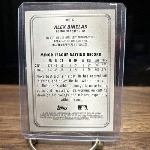 Cheap Sneaks Footwear/Sports Cards Baseball Card 2022 Bowman Platinum ICE FOIL Prospect #TOP-53 Alex Binelas Boston Red