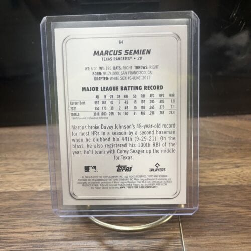 Cheap Sneaks Footwear/Sports Cards Baseball Card 2022 Bowman Platinum Marcus Semien Silver Ice Foil Texas Rangers #64
