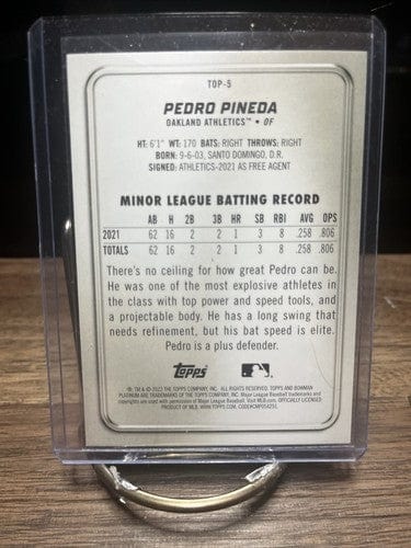 Cheap Sneaks Footwear/Sports Cards Baseball Card 2022 Bowman Platinum #TOP-5 Pedro Pineda Oakland Athletics Baseball Ca