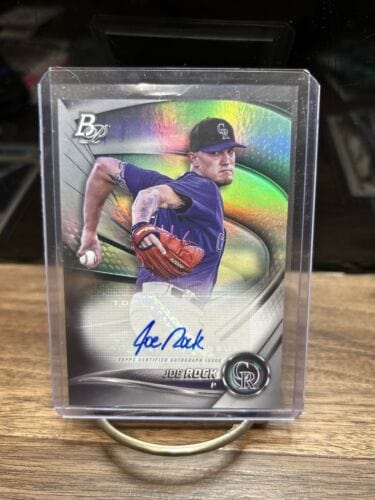 Cheap Sneaks Footwear/Sports Cards Baseball Card 2022 Bowman Platinum Top Prospect AUTO Joe Rock #TOP-63 (Colorado Rock