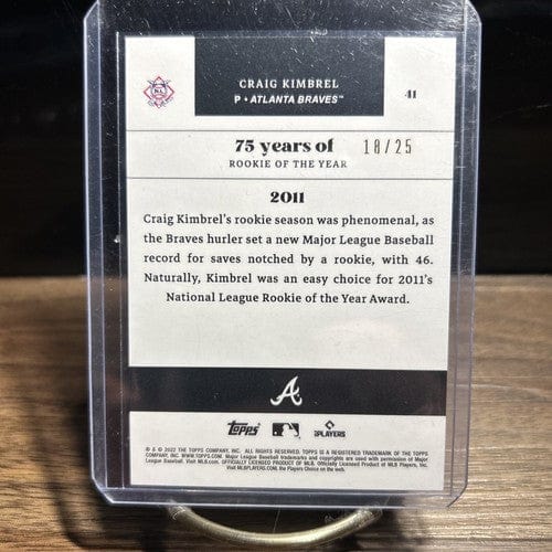 Cheap Sneaks Footwear/Sports Cards Baseball Card 2022 Topps 75th Anniv Of The ROY Craig Kimbrel Braves #14 Blue Sapphir