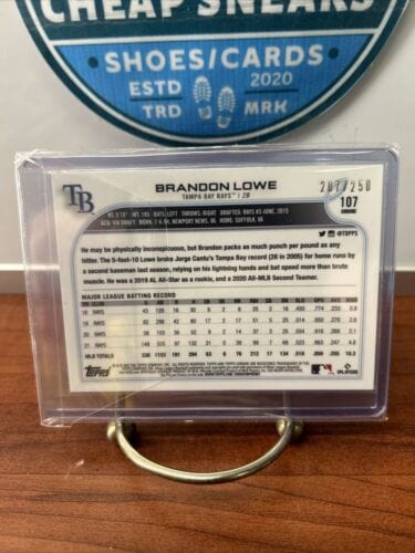 Cheap Sneaks Footwear/Sports Cards Baseball Card 2022 Topps Chrome Baseball Brandon Lowe Purple Refractor 207/250 Tampa