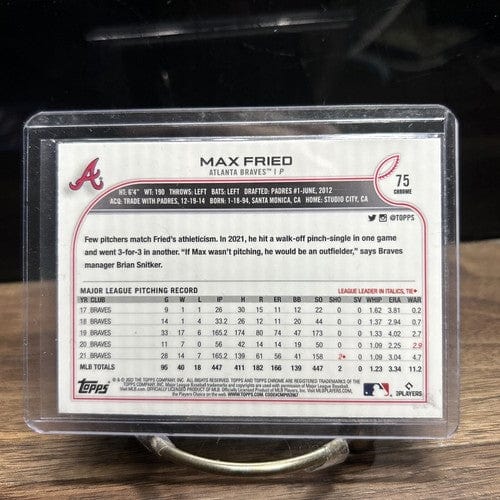 Cheap Sneaks Footwear/Sports Cards Baseball Card 2022 Topps Chrome Max Fried Atlanta Braves #75