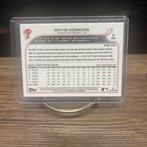 Cheap Sneaks Footwear/Sports Cards Baseball Card 2022 Topps Chrome Pink Refractor Rhys Hoskins #8