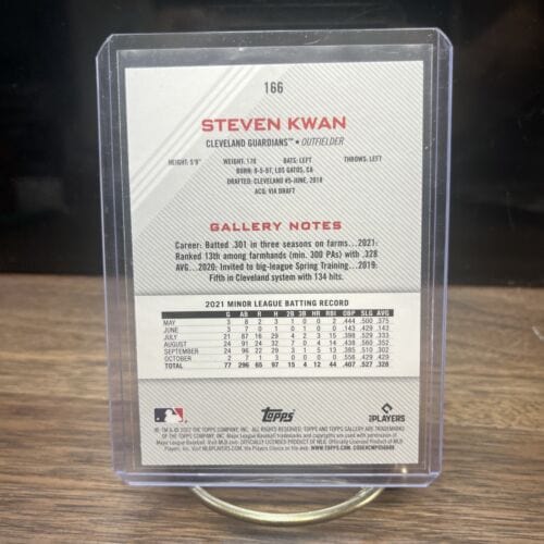 Cheap Sneaks Footwear/Sports Cards Baseball Card 2022 Topps Gallery Printer Proof Steven Kwan RC #166 Cleveland Guardia