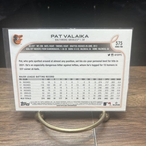 Cheap Sneaks Footwear/Sports Cards Baseball Card 2022 Topps Series 2 Baseball #575 Pat Valaika Baltimore Orioles