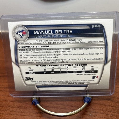 Cheap Sneaks Footwear/Sports Cards Baseball Card 2023 Bowman 1st Edition - Sky Blue Foil #BPPF-79 Manuel Beltre (RC)