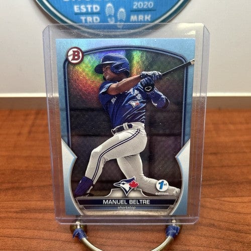 Cheap Sneaks Footwear/Sports Cards Baseball Card 2023 Bowman 1st Edition - Sky Blue Foil #BPPF-79 Manuel Beltre (RC)