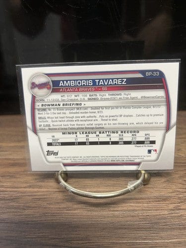 Cheap Sneaks Footwear/Sports Cards Baseball Card 2023 Bowman Baseball 1st Bowman Ambioris Tavarez BP-33 Atlanta Braves