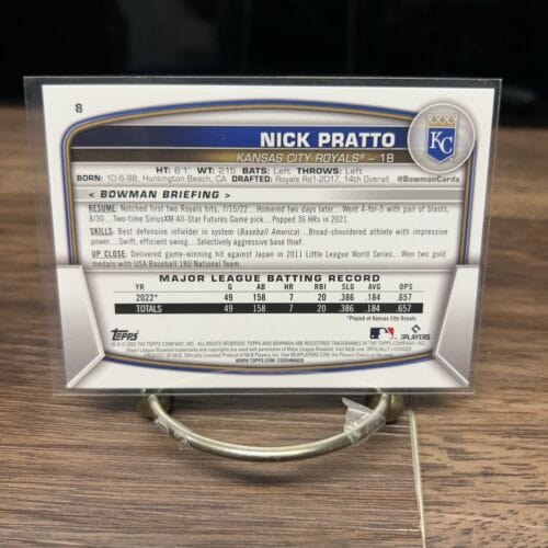 Cheap Sneaks Footwear/Sports Cards Baseball Card 2023 Bowman Baseball Nick Pratto RC #8 Kansas City Royals