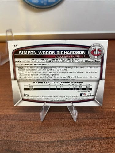 Cheap Sneaks Footwear/Sports Cards Baseball Card 2023 Bowman Baseball Simeon Woods Richardson Rookie RC #95 Minnesota T