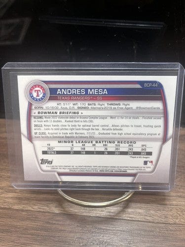 Cheap Sneaks Footwear/Sports Cards Baseball Card 2023 Bowman Chrome Andres Mesa BCP-44 Texas Rangers