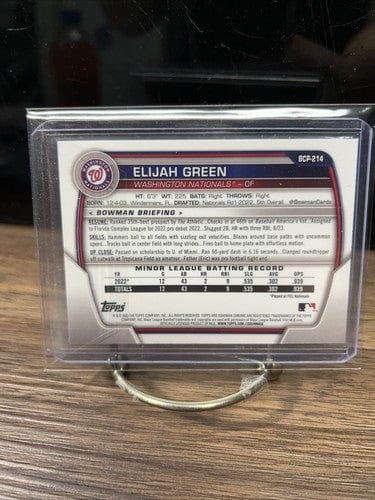 Cheap Sneaks Footwear/Sports Cards Baseball Card 2023 Bowman Chrome Elijah Green #BCP-214 Mojo Refractor Washington Nat