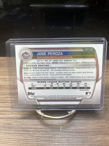 Cheap Sneaks Footwear/Sports Cards Baseball Card 2023 Bowman Chrome Jose Peroza #BCP-149 1st Bowman New York Mets