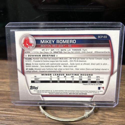 Cheap Sneaks Footwear/Sports Cards Baseball Card 2023 Bowman Chrome Prospects MIKEY ROMERO #BCP-69 - Red Sox