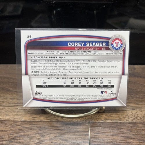Cheap Sneaks Footwear/Sports Cards Baseball Card 2023 Bowman Corey Seager #25 Texas Rangers