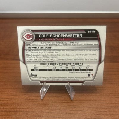 Cheap Sneaks Footwear/Sports Cards Baseball Card 2023 BOWMAN DRAFT COLE SCHOENWETTER RC CINCINNATI REDS #BD-116