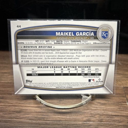 Cheap Sneaks Footwear/Sports Cards Baseball Card 2023 Bowman Maikel Garcia Kansas City Royals RC #44 Baseball Card Rook